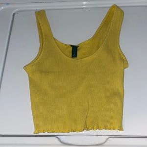 Yellow crop tank top